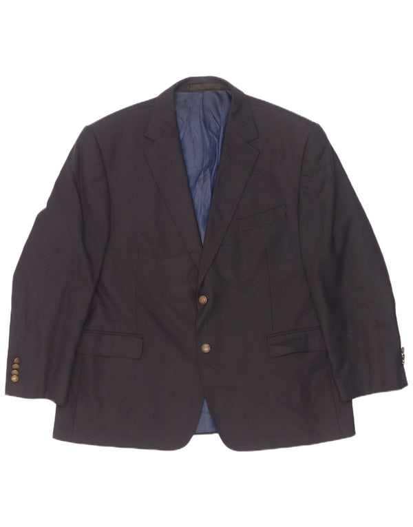 Marks & Spencer Mens 2 Button Blazer Jacket UK 46 XL Navy Blue Polyester