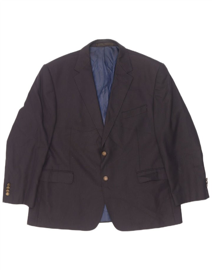 Marks & Spencer Mens 2 Button Blazer Jacket UK 46 XL Navy Blue Polyester