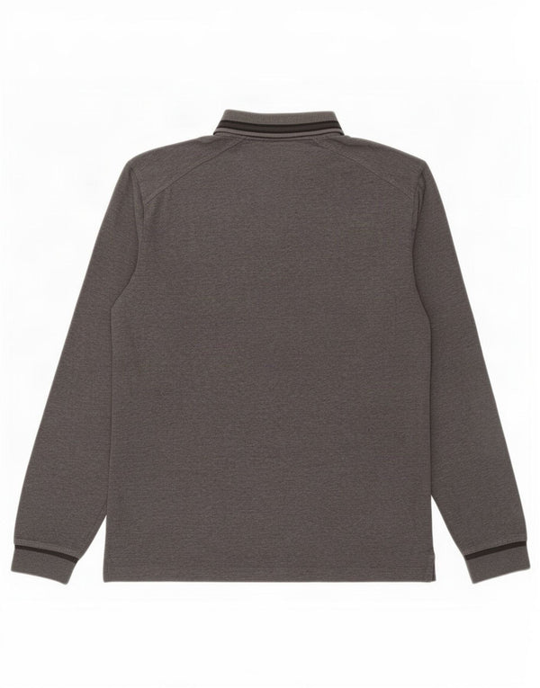 Gas Mens Long Sleeve Polo Shirt Large Grey