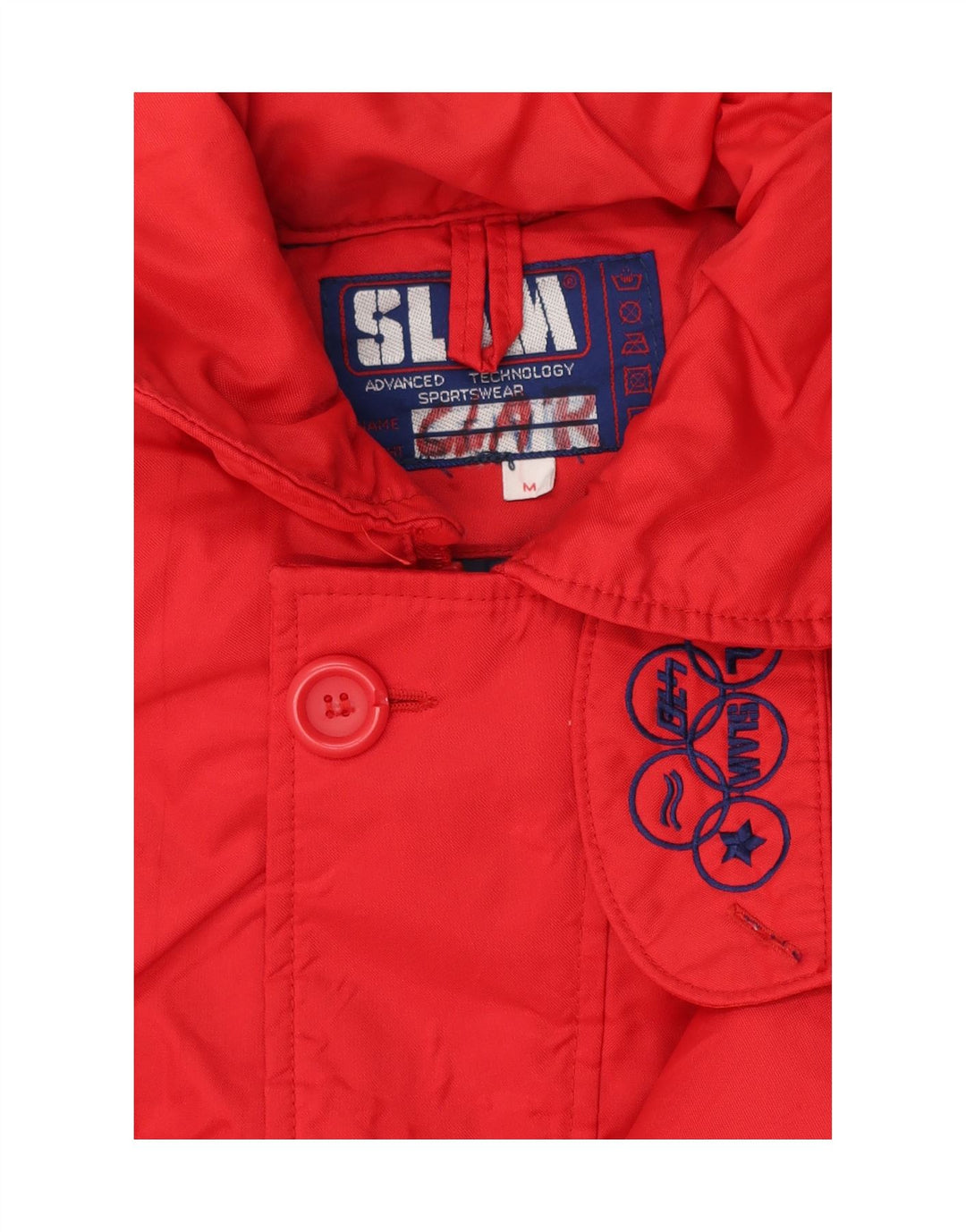 SLAM Mens Windbreaker Jacket UK 38 Medium Red Polyester