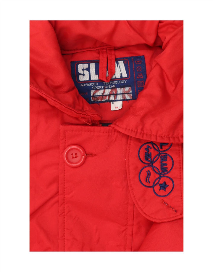 SLAM Mens Windbreaker Jacket UK 38 Medium Red Polyester