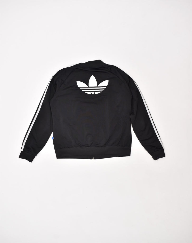 ADIDAS Womens Tracksuit Top Jacket UK 10 Small Black Cotton | Vintage | Thrift | Second-Hand | Used Clothing | Messina Hembry 