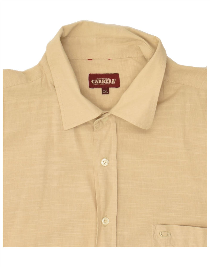 CARRERA Mens Shirt 2XL Beige | Vintage Carrera | Thrift | Second-Hand Carrera | Used Clothing | Messina Hembry 