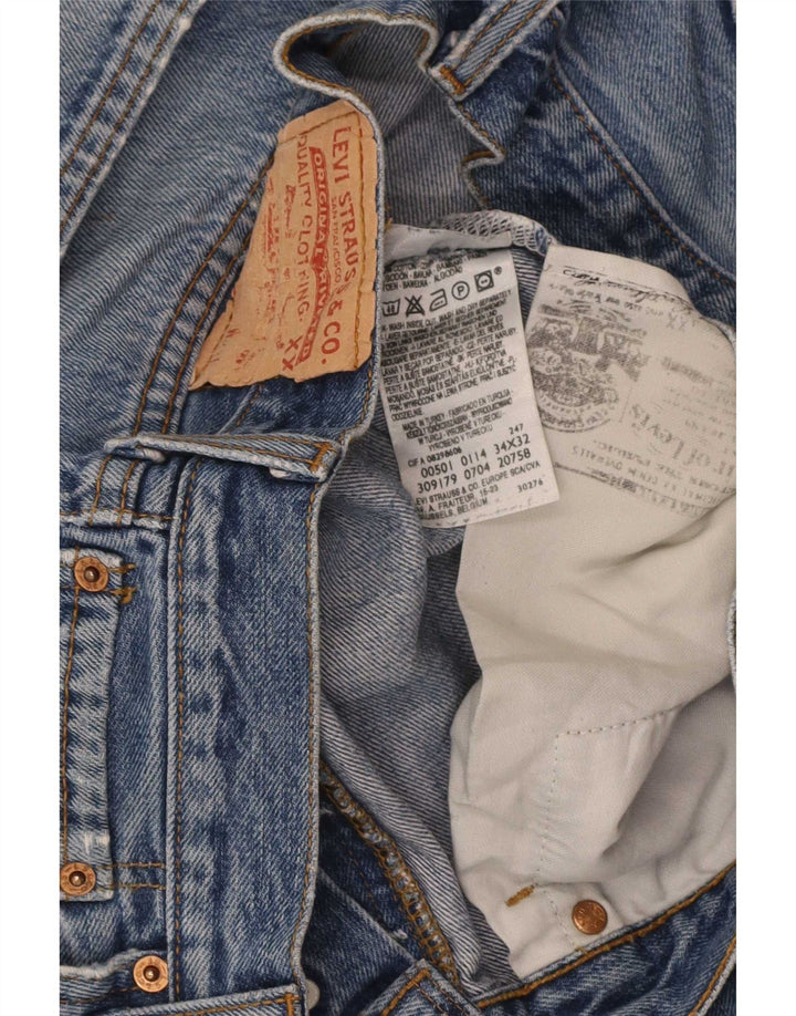 Levi's Mens 501 Straight Jeans W34 L27 Blue Cotton