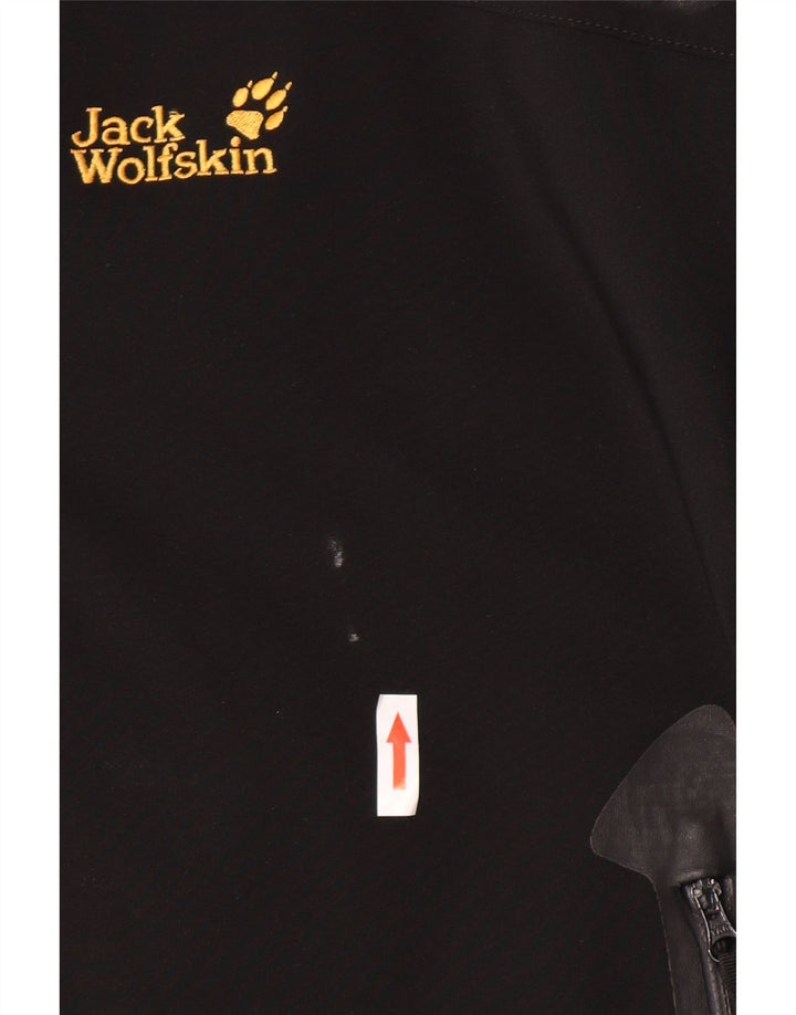 Jack Wolfskin Mens Hooded Windbreaker Jacket UK 40/42 Large Black Polyester
