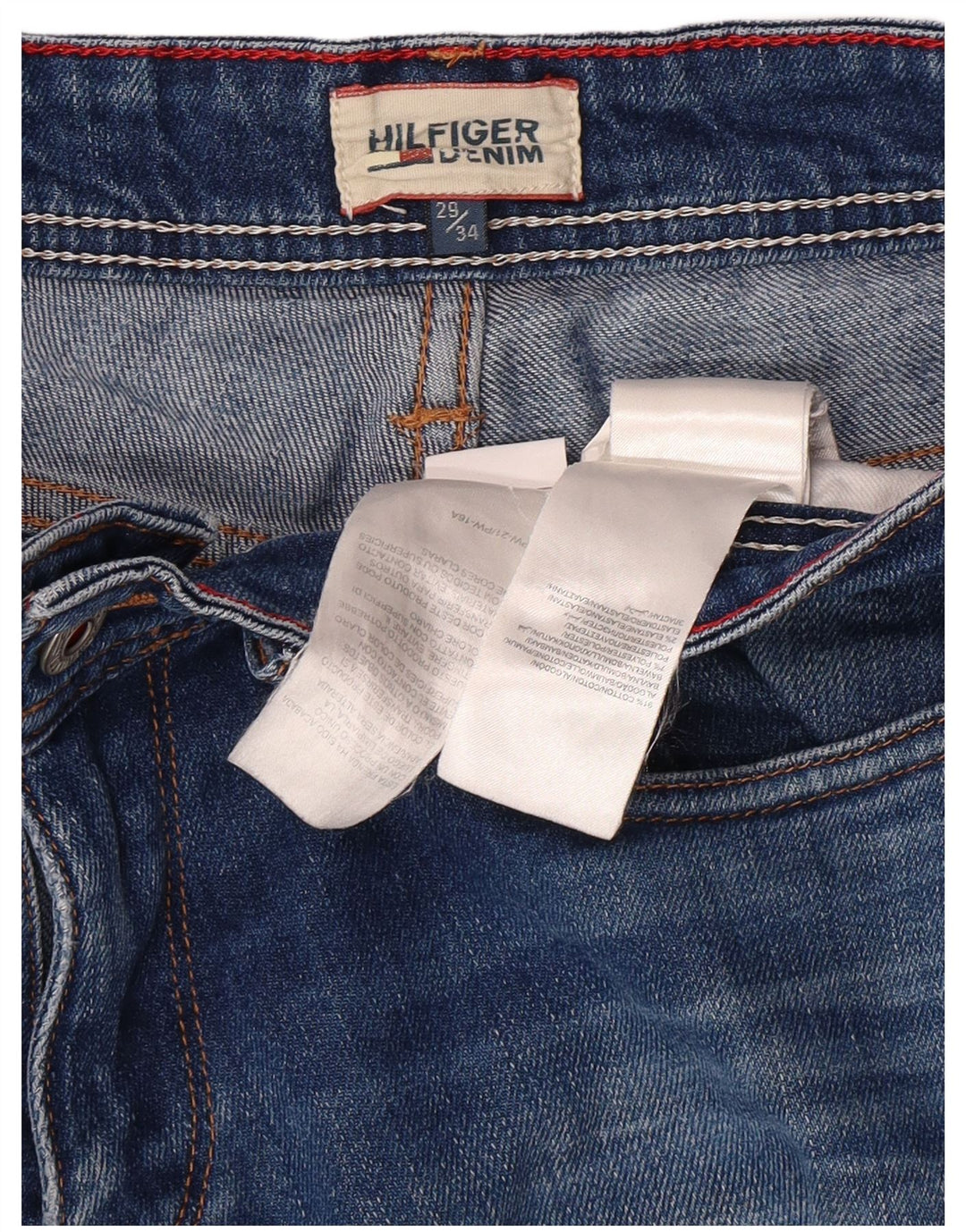 TOMMY HILFIGER Mens Straight Jeans W29 L30 Blue Cotton