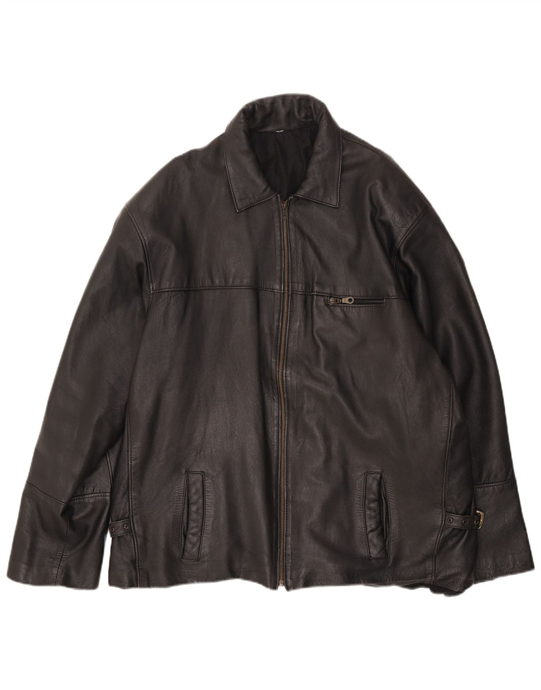 Vintage Mens Leather Jacket UK 44 2XL Black