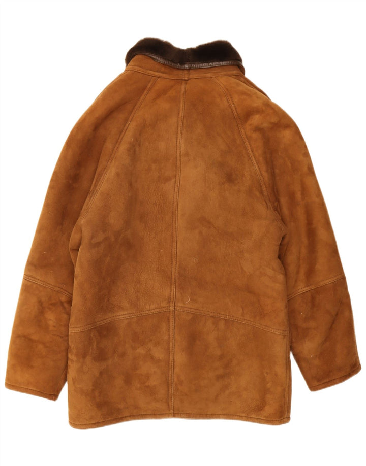 Vintage Mens Shearling Jacket IT 48 Medium Brown