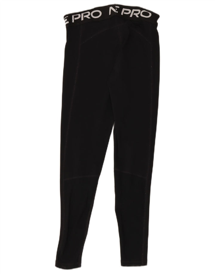 Nike Womens Graphic Leggings UK 12 Medium Black Polyester