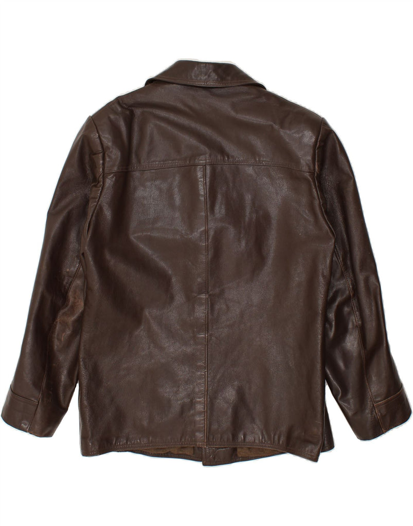 VINTAGE Mens Leather Jacket UK 36 Small Brown Vintage Vintage and Second-Hand Vintage from Messina Hembry 