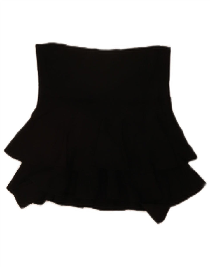 ZARA Womens Mini Tiered Skirt Small W28 Black Viscose