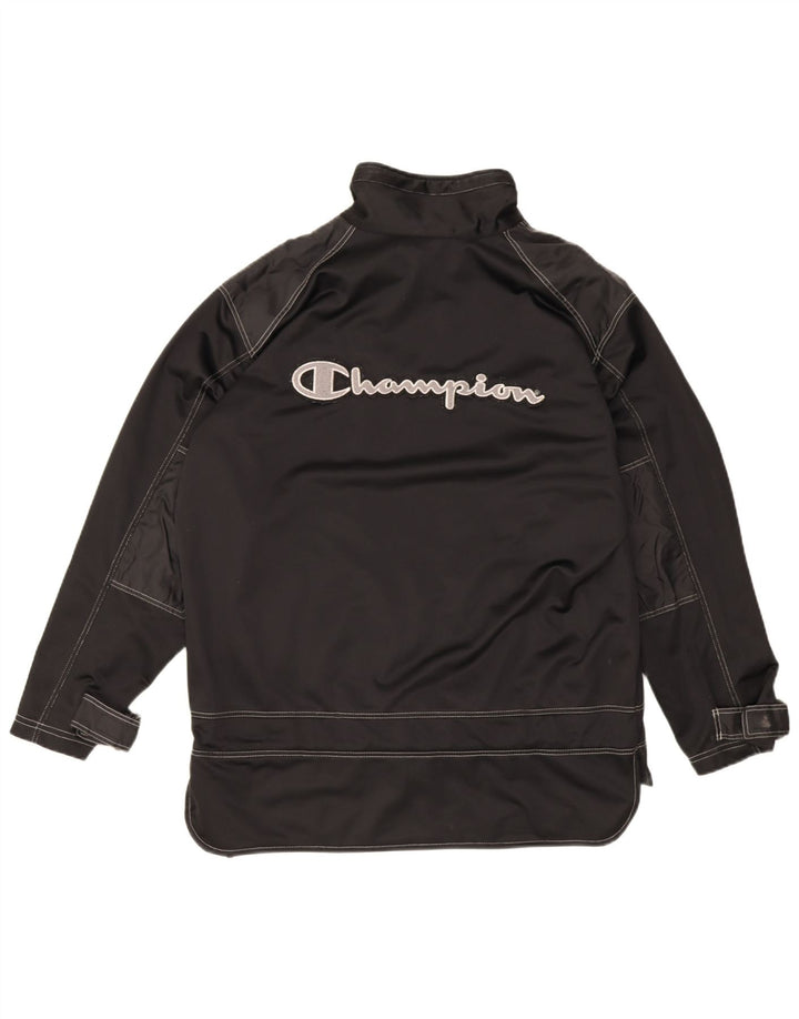 Champion Mens Graphic Tracksuit Top Jacket Medium Black Polyester