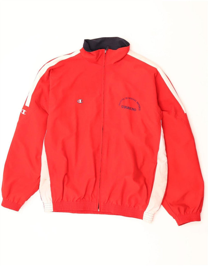 Champion Mens Tracksuit Top Jacket XL Red Colourblock Polyester