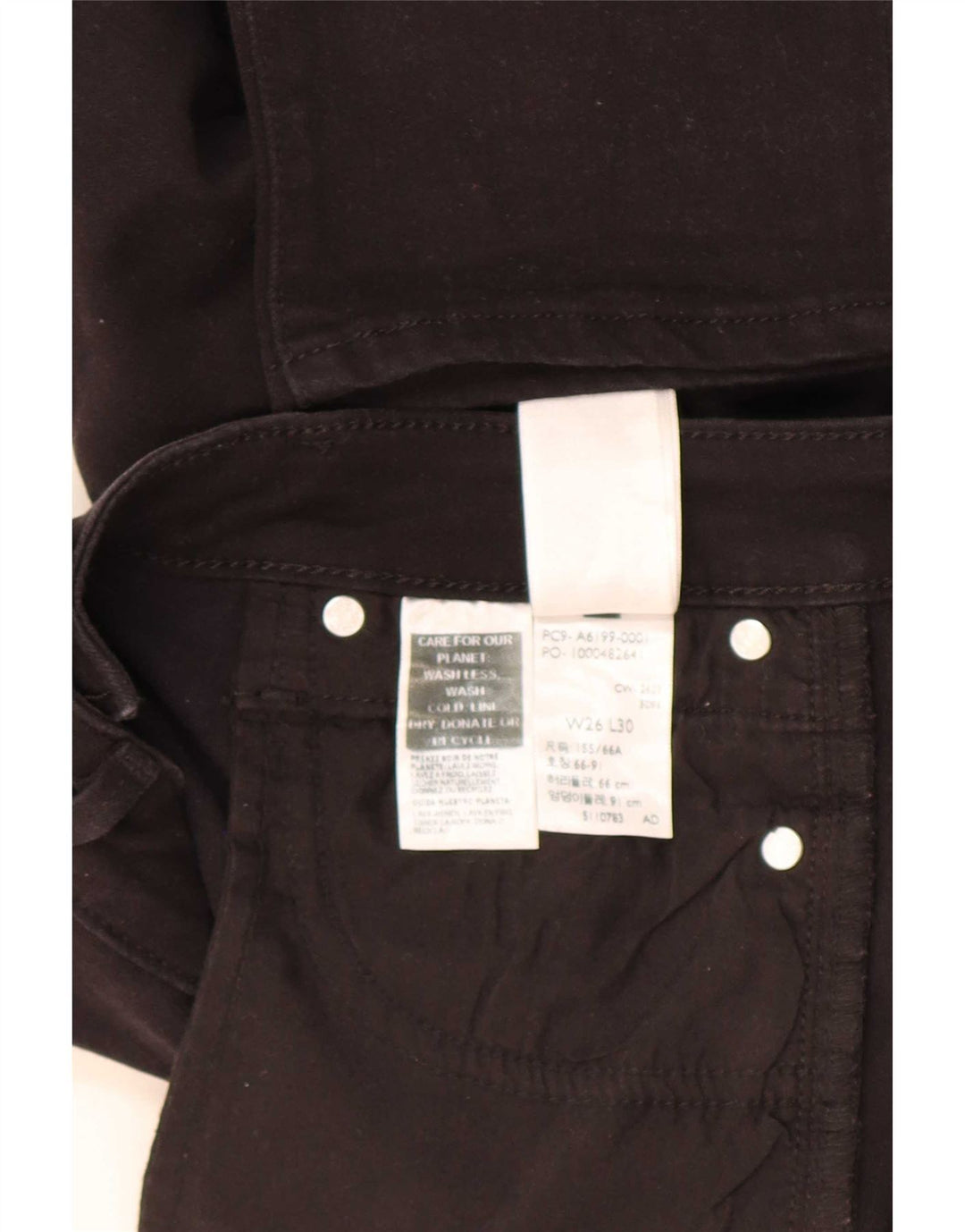 Levi's Womens 712 Slim Jeans W26 L30 Black Cotton