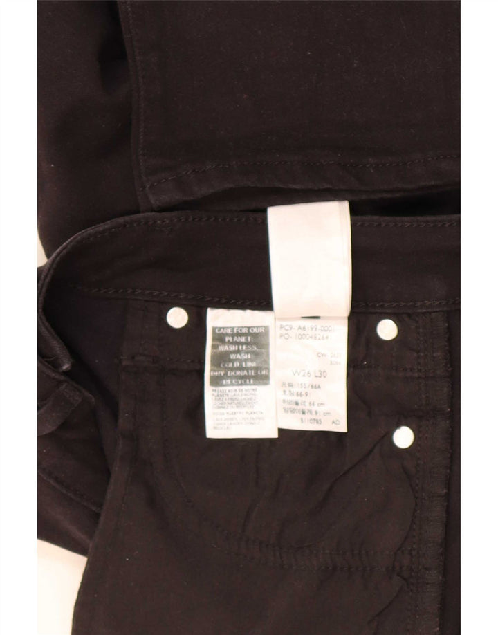 Levi's Womens 712 Slim Jeans W26 L30 Black Cotton