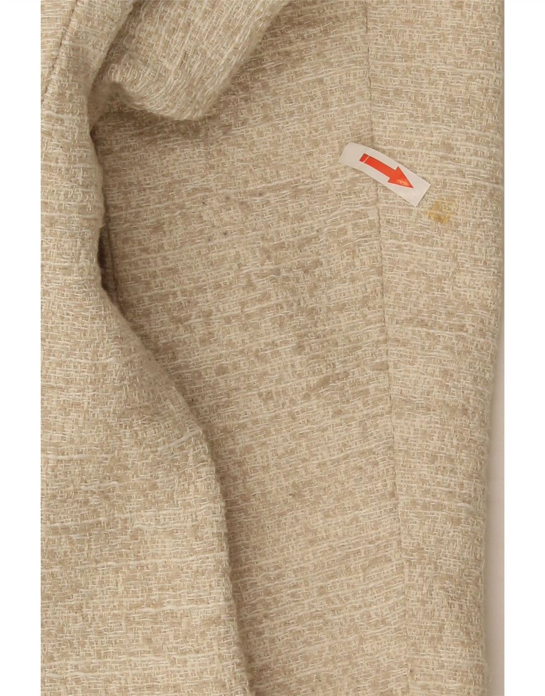Zara Womens Open Blazer Jacket UK 12 Medium Beige Flecked Cotton