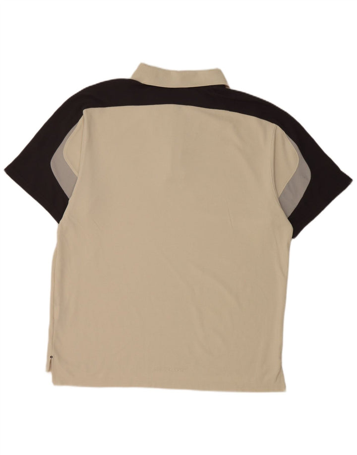 Helly Hansen Mens Polo Shirt XL Off White Colourblock Nylon