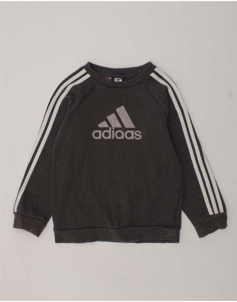 ADIDAS Boys Graphic Sweatshirt Jumper 3-4 Years Grey Cotton | Vintage Adidas | Thrift | Second-Hand Adidas | Used Clothing | Messina Hembry 