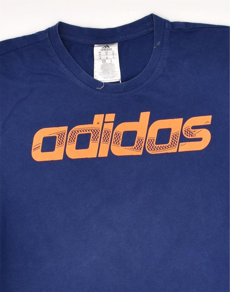 ADIDAS Mens Graphic T-Shirt Top Medium Blue Cotton | Vintage Adidas | Thrift | Second-Hand Adidas | Used Clothing | Messina Hembry 