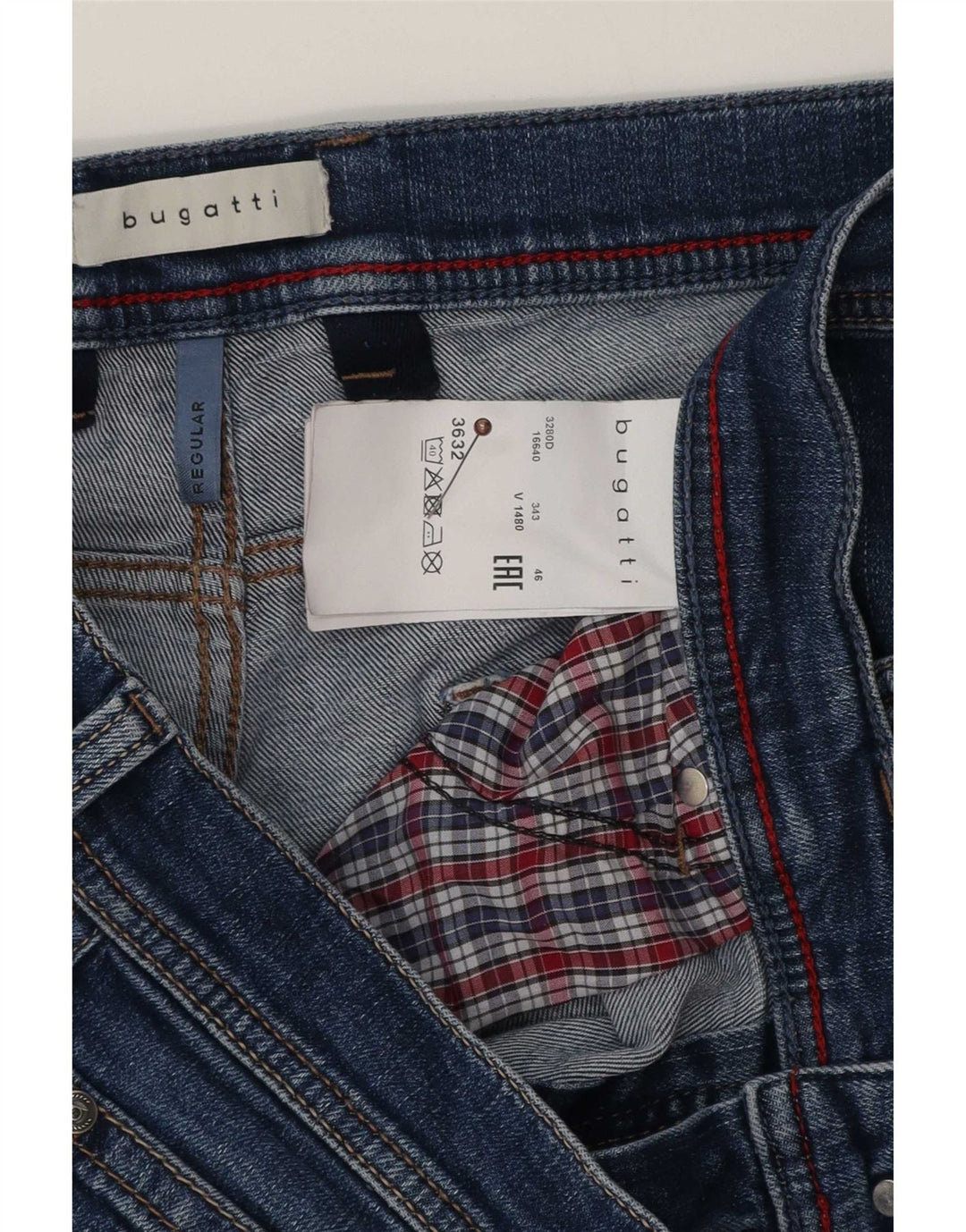 Bugatti Mens Regular Straight Jeans W36 L32 Blue Cotton