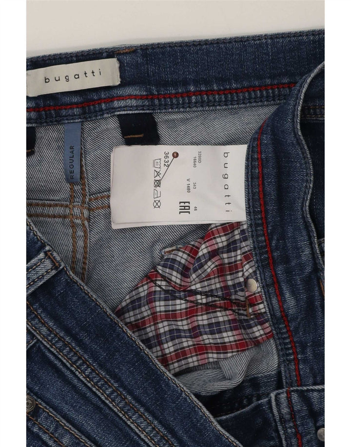 Bugatti Mens Regular Straight Jeans W36 L32 Blue Cotton