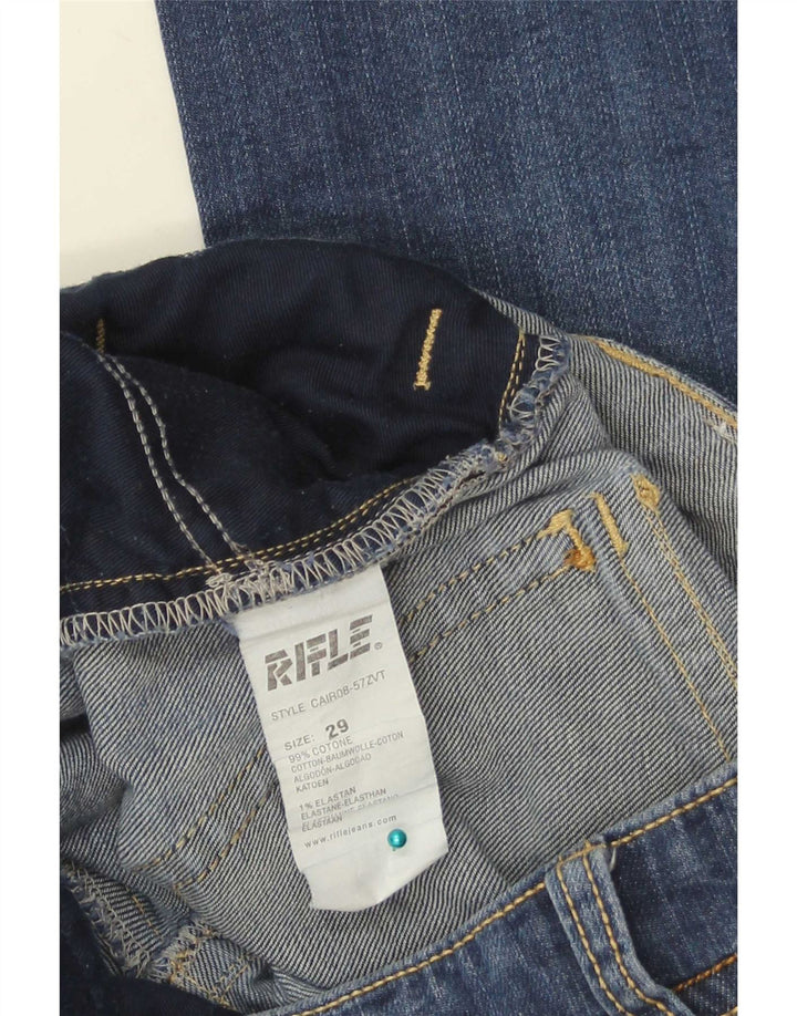 Rifle Womens Slim Jeans W29 L33 Blue Cotton