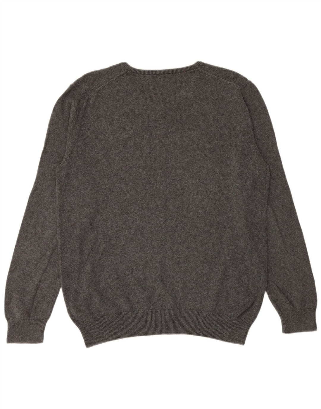 Crew Clothing Mens V-Neck Jumper Sweater Large Grey Cotton