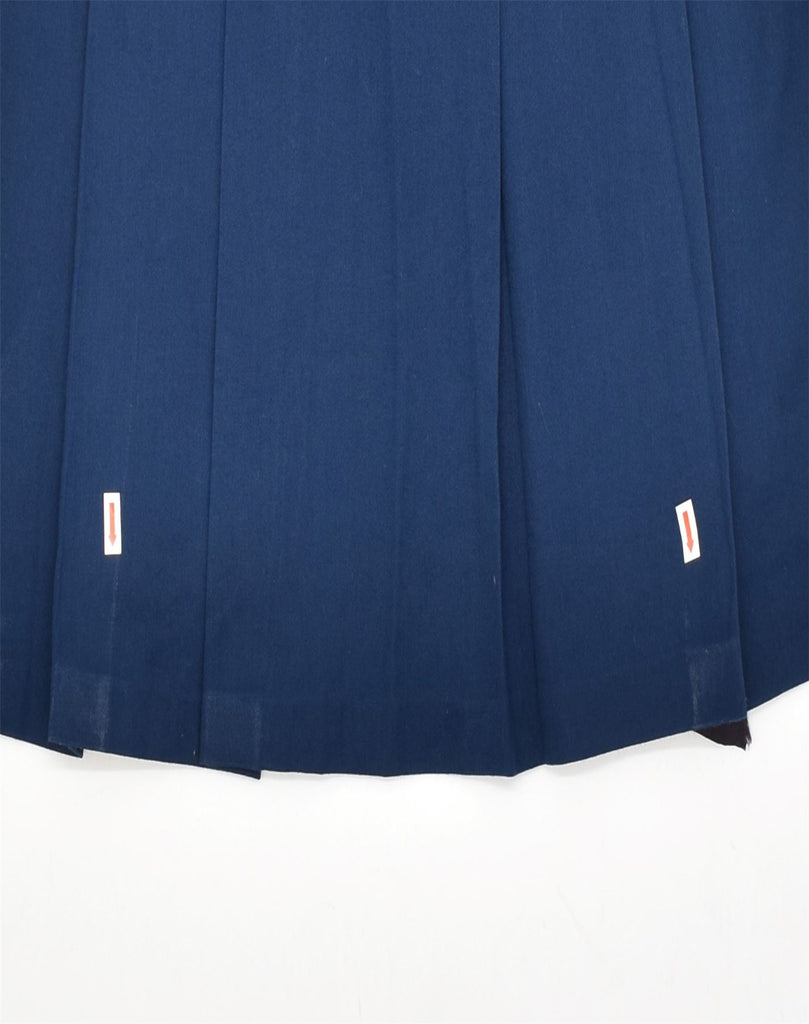 VINTAGE Womens High Waist Knife Pleated Skirt IT 44 Medium W26 Blue Cotton | Vintage | Thrift | Second-Hand | Used Clothing | Messina Hembry 