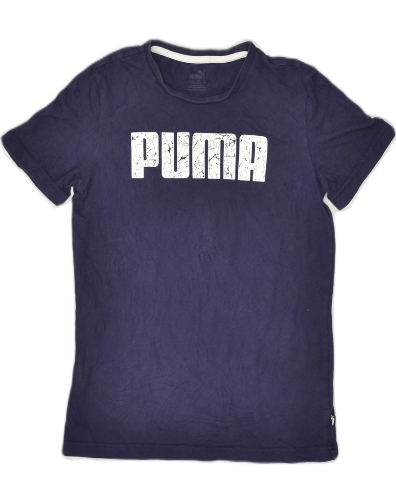 PUMA Boys Graphic T-Shirt Top 13-14 Years Navy Blue Cotton | Vintage Puma | Thrift | Second-Hand Puma | Used Clothing | Messina Hembry 