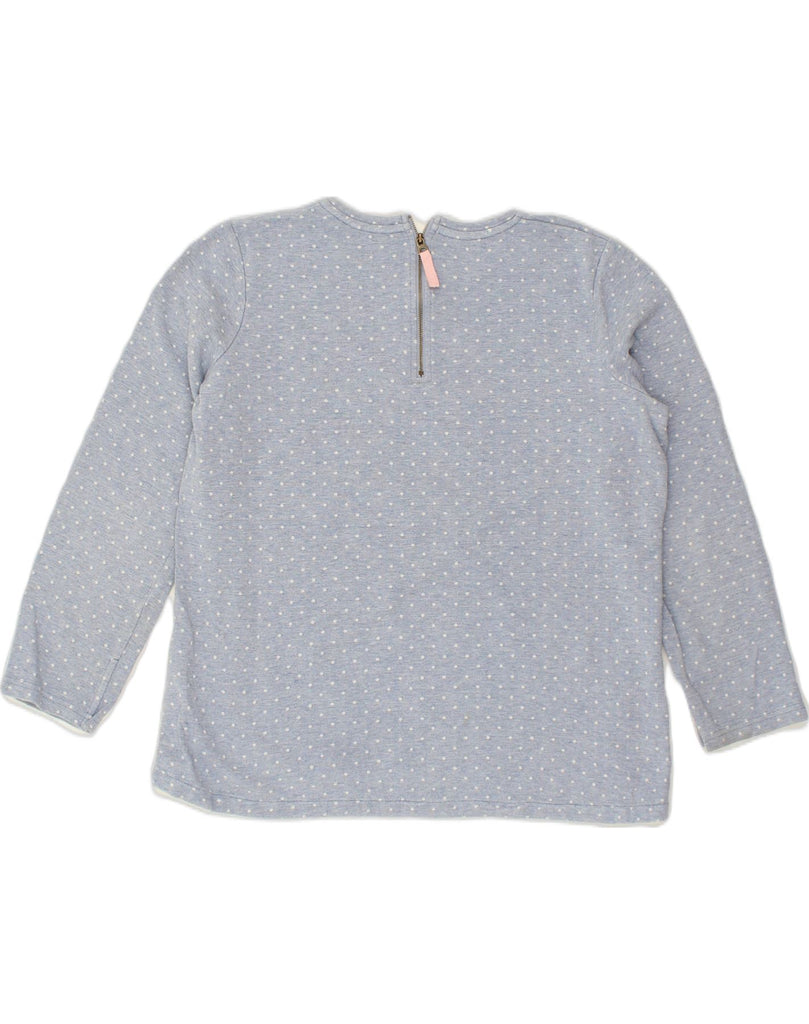 JOULES Womens Top Long Sleeve UK 14 Large Grey Polka Dot Cotton | Vintage Joules | Thrift | Second-Hand Joules | Used Clothing | Messina Hembry 