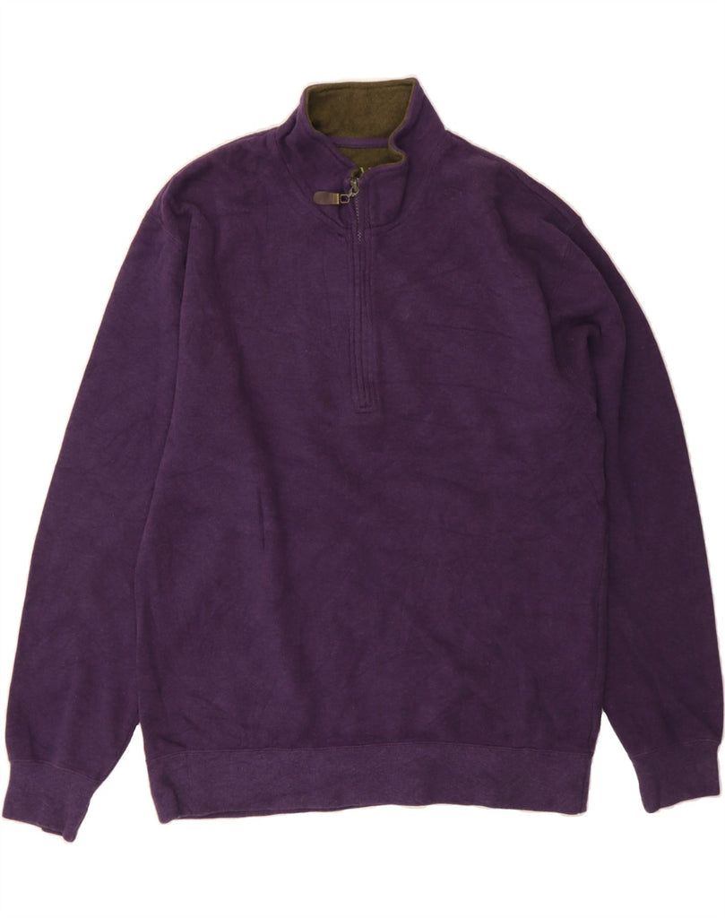 ORVIS Mens Zip Neck Sweatshirt Jumper Large Purple Vintage Orvis and Second-Hand Orvis from Messina Hembry 