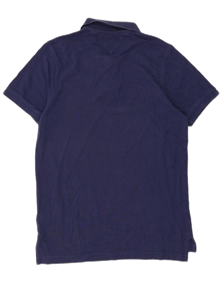 Tommy Hilfiger Mens Slim Fit Polo Shirt Medium Navy Blue Cotton
