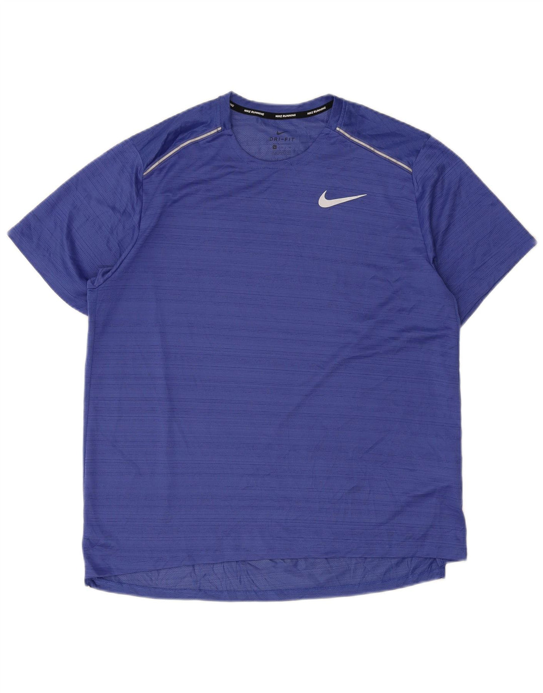 Nike Mens Dri Fit T-Shirt Top XL Blue Striped Polyester