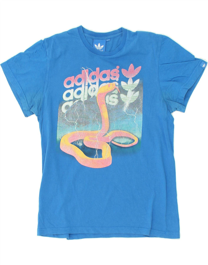 ADIDAS Mens Graphic T-Shirt Top Small Blue Cotton | Vintage Adidas | Thrift | Second-Hand Adidas | Used Clothing | Messina Hembry 