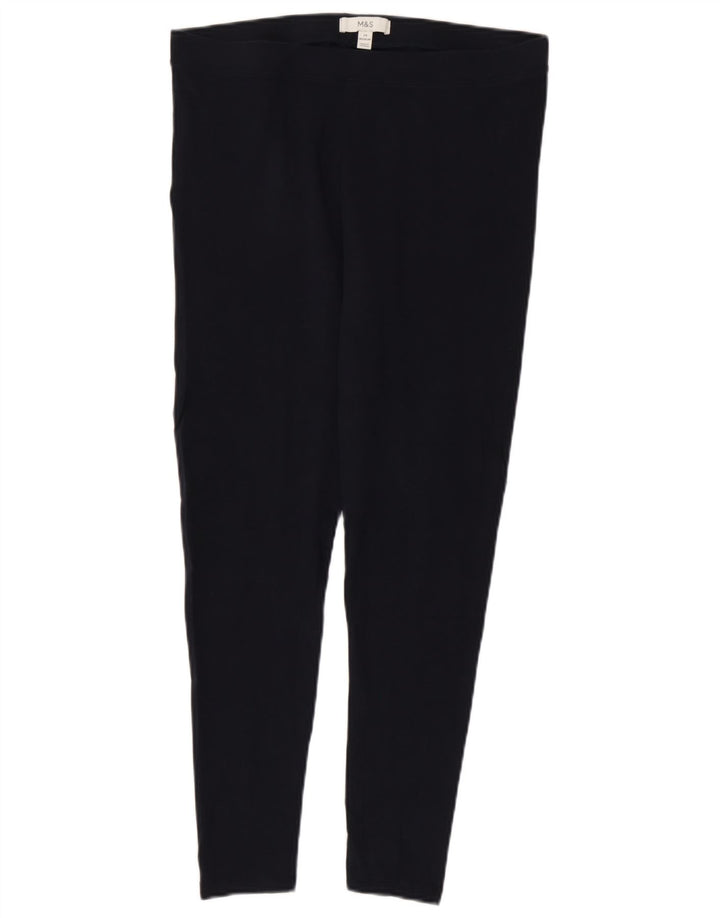 Marks & Spencer Womens Leggings UK 14 Large  Navy Blue Cotton