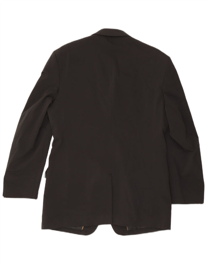 Zara Mens 3 Button Blazer Jacket EU 52 Large Black Polyester