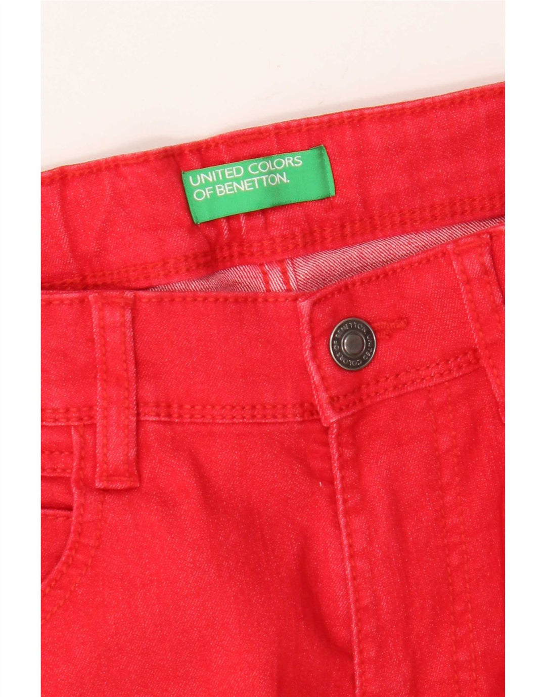 Benetton Boys Denim Shorts 15-16 Years W29 Red