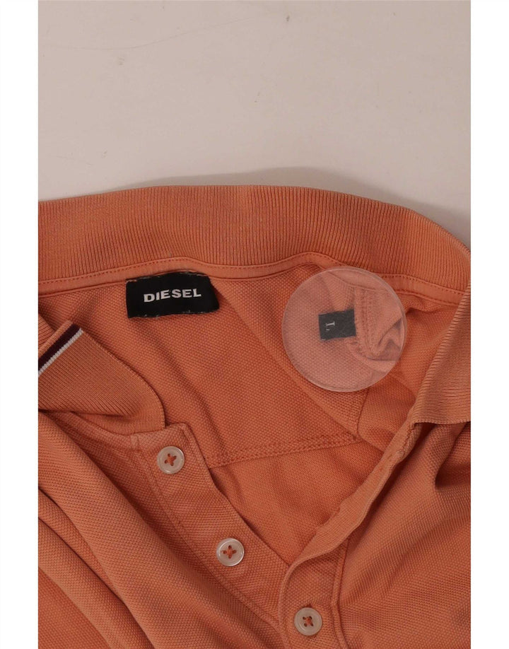Diesel Mens Polo Shirt Large Orange