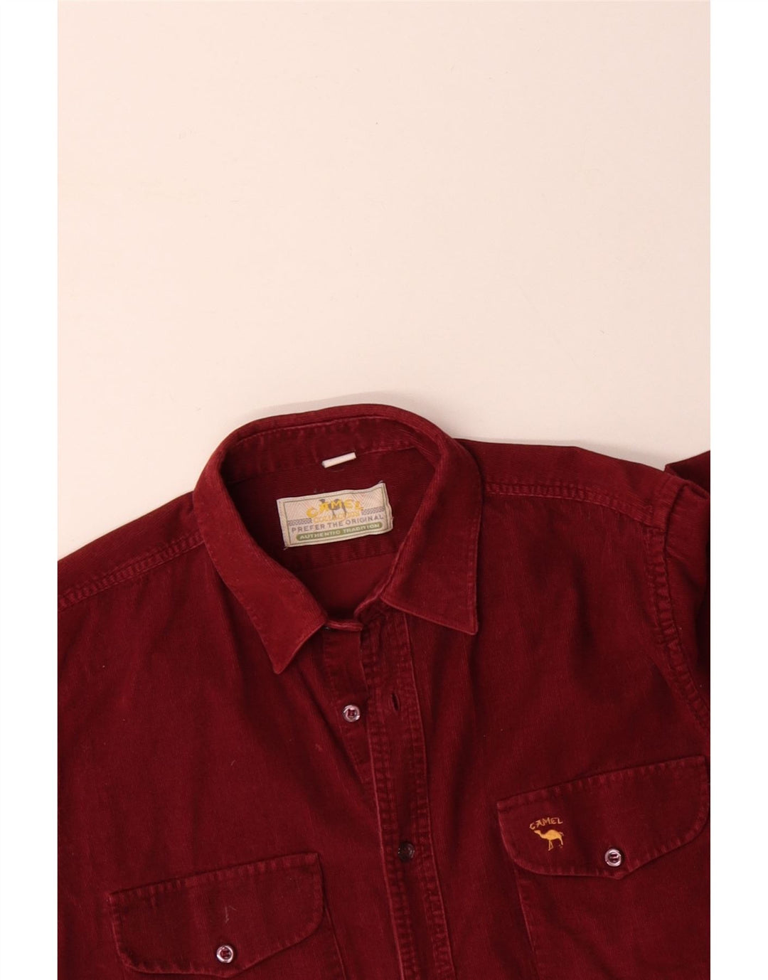 CAMEL ACTIVE Mens Corduroy Shirt Medium Red Cotton