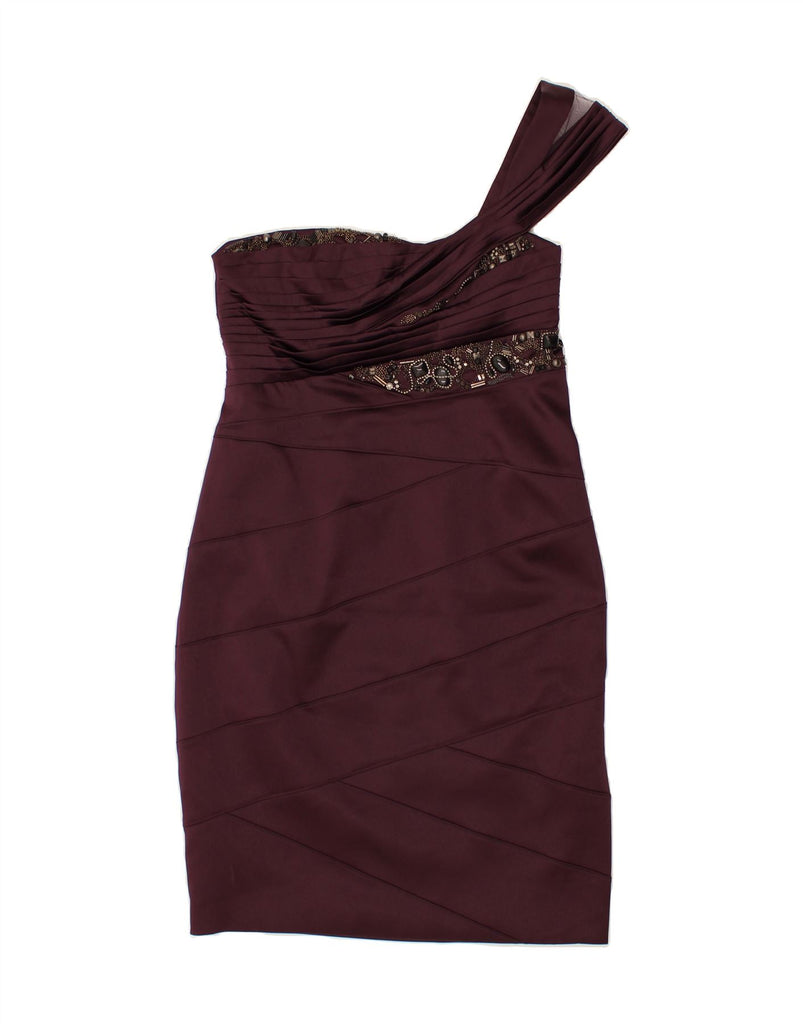 KAREN MILLEN Womens One Shoulder Dress UK 16 Large Purple Polyester Vintage Karen Millen and Second-Hand Karen Millen from Messina Hembry 
