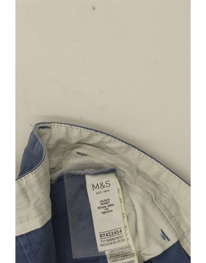 Marks & Spencer Mens Chino Shorts W38 XL Blue Cotton