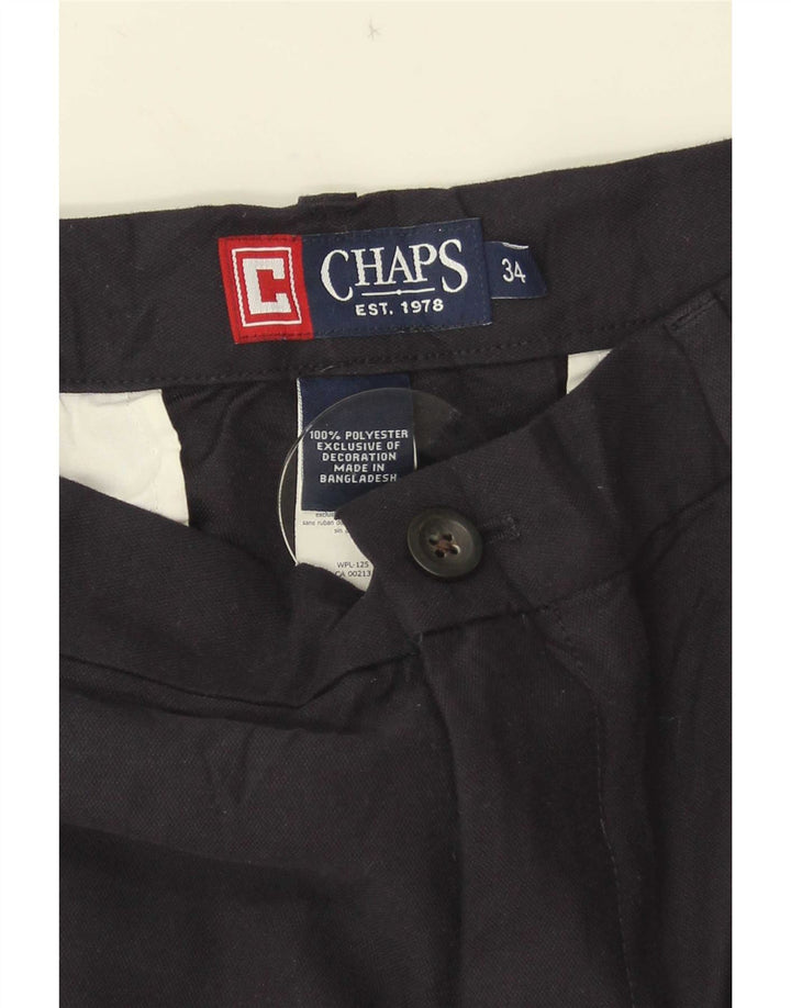 Chaps Mens Chino Shorts W34 Large Black Polyester