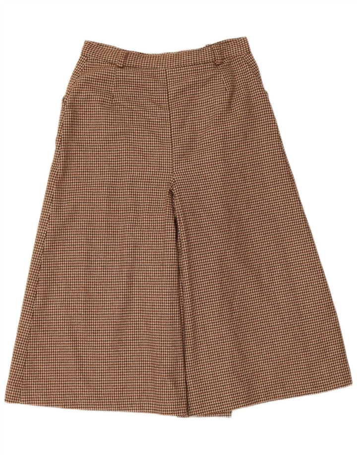 Vintage Womens Capri Trousers IT 42 Medium W26  Brown Houndstooth Wool