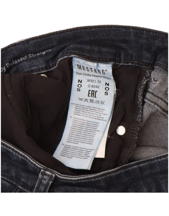 MUSTANG Womens Relaxed Fit Straight Jeans W32 L32 Navy Blue Cotton