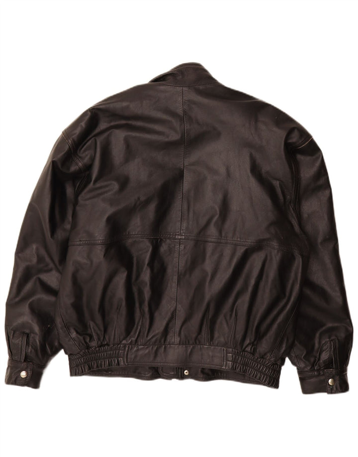 Vintage Mens Leather Jacket UK 40 Large Black Leather