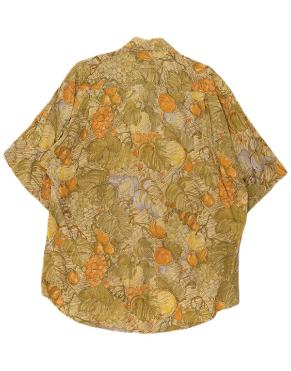 Daniel Dodd Mens Short Sleeve Shirt Large Green Floral