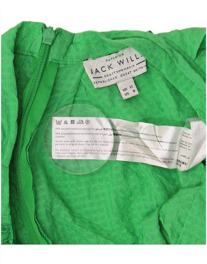 Jack Wills Womens Flared Skirt UK 12 Medium W28  Green Geometric Viscose