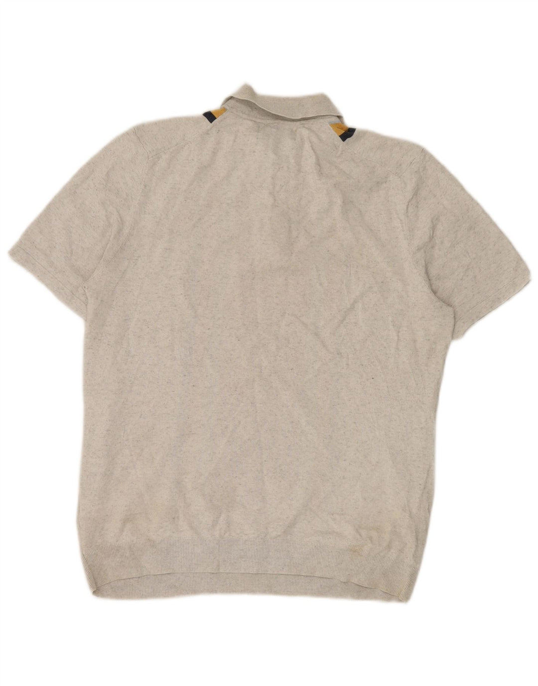 Marks & Spencer Mens Polo Shirt Large Grey Striped Cotton