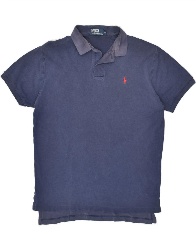 POLO RALPH LAUREN Mens Polo Shirt Medium Navy Blue Cotton | Vintage Polo Ralph Lauren | Thrift | Second-Hand Polo Ralph Lauren | Used Clothing | Messina Hembry 