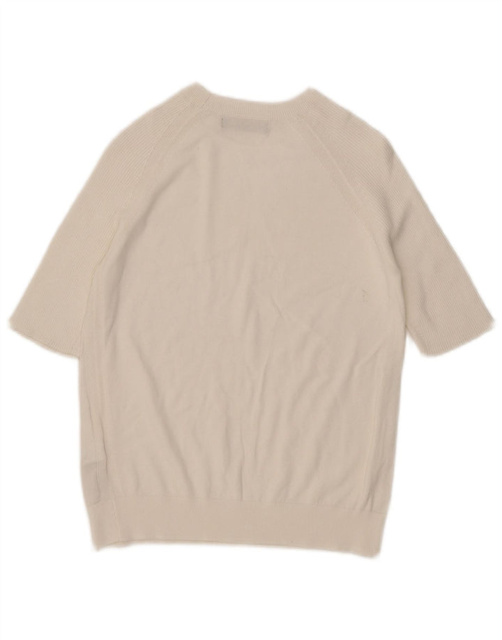 Marks & Spencer Womens Boat Neck Jumper Sweater UK 10 Small White